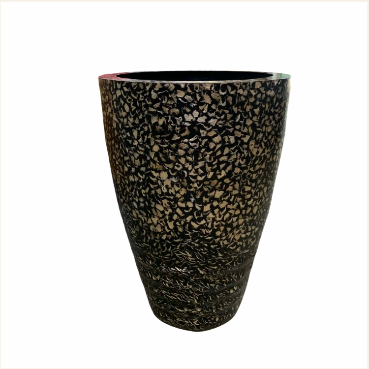 TUM - MAKIBA PLANTER VASE CAPIZ SHELL IN BLACK