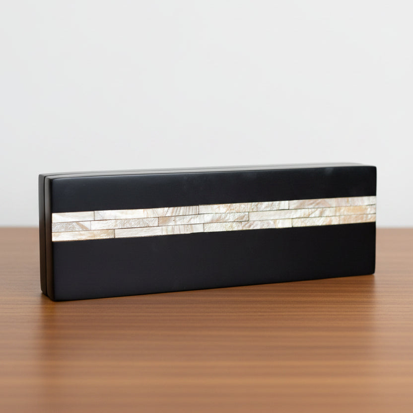 TUM - PENBOX-CAPIZ STRIPS IN BLACK RESIN