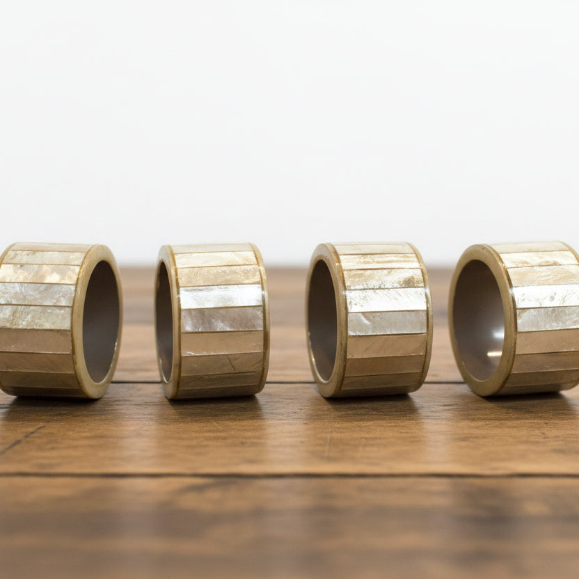 TUM - NAPKIN RING SET 4 CAPIZ