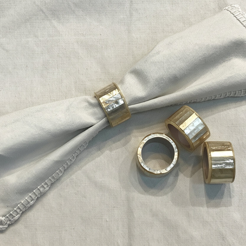 TUM - NAPKIN RING SET 4 CAPIZ
